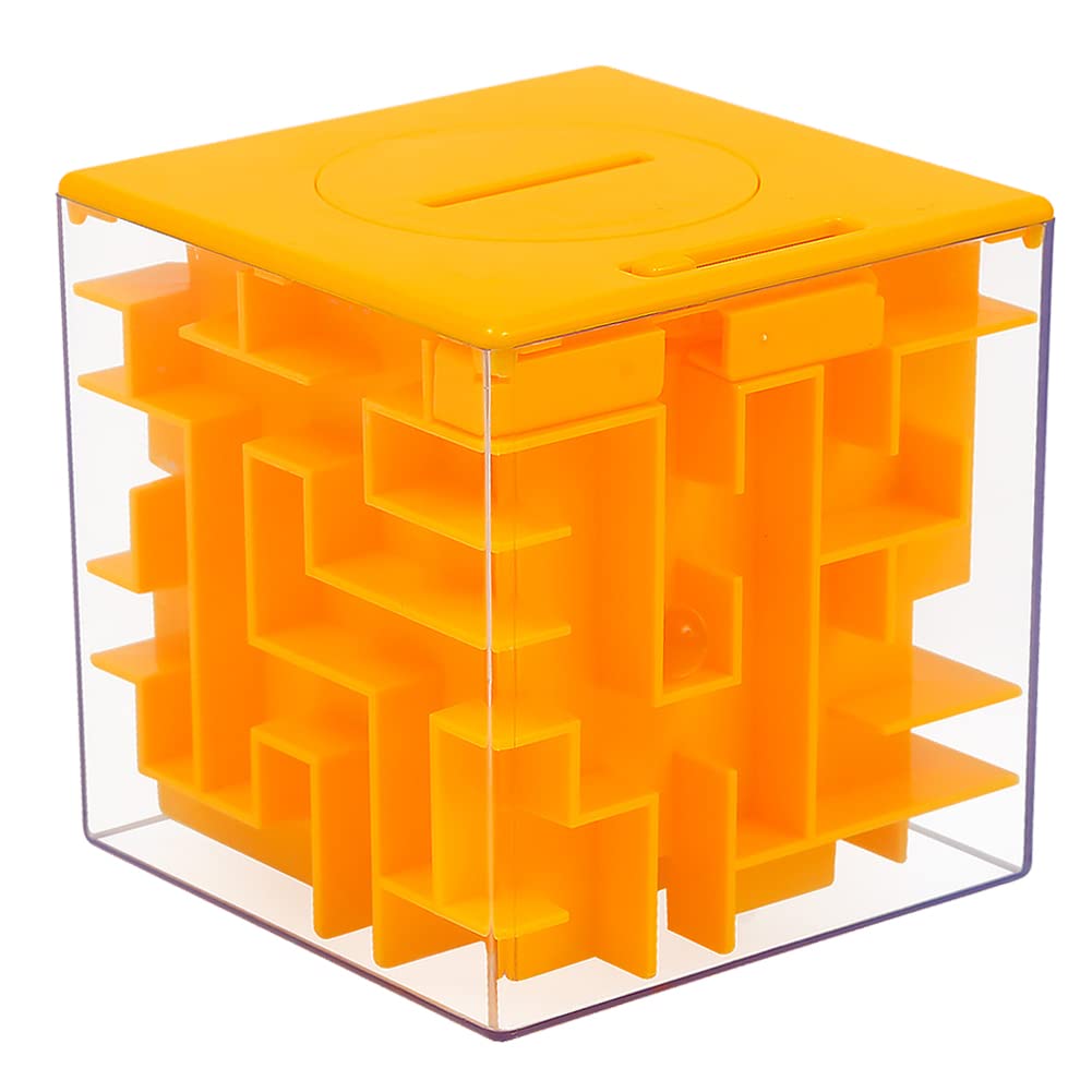 Thinkmax Money Maze Puzzle Box For Kids And Adults, Perfect Money Holder Maze Puzzle Gift Box (Orange)