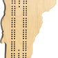 Vermont Shaped Cribbage Board - Made In Usa