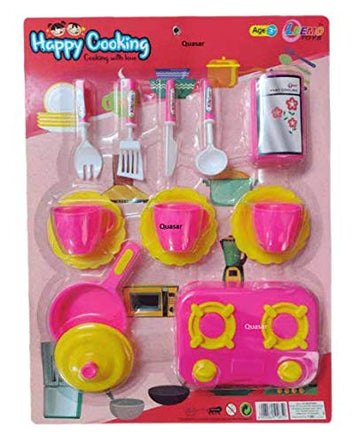 Quasar My Happy Little Chefs Mini Kitchen Miniature Cooking Masti Play Set Toy for Kids Non Toxic Indian Kitchen Set Made in In
