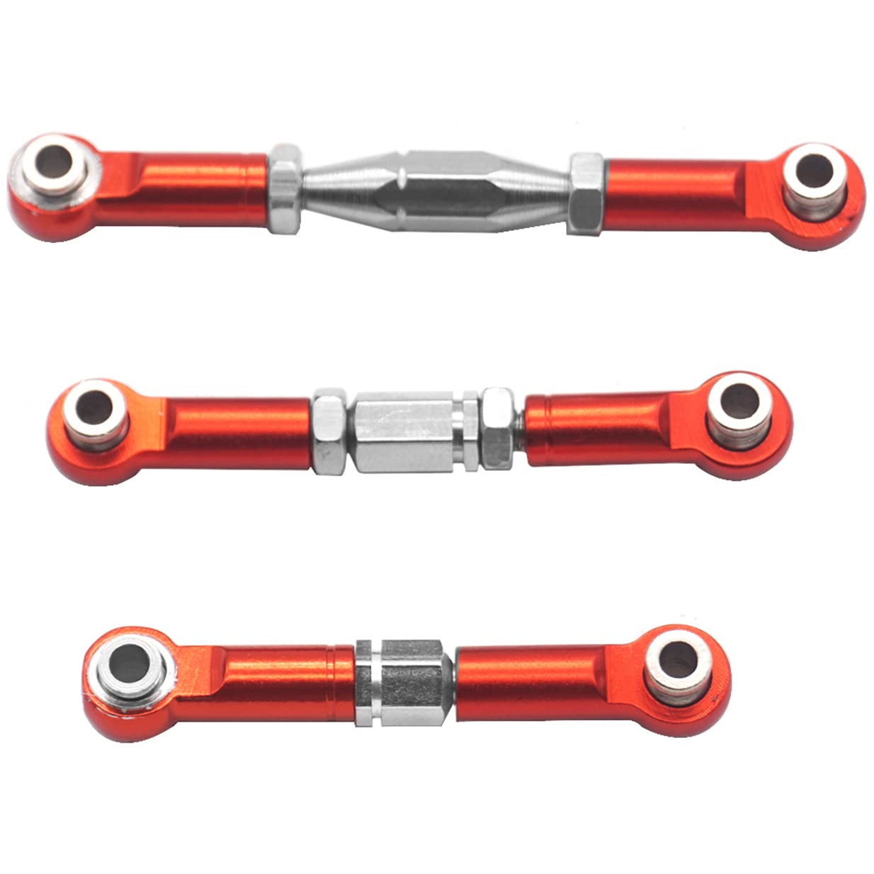 ShareGoo Adjustable Aluminum Pull Rod Steering Servo Link Linkages Arm Tie Rod Ends Compatible with WLtoys 144001 1/14 RC Car Bu