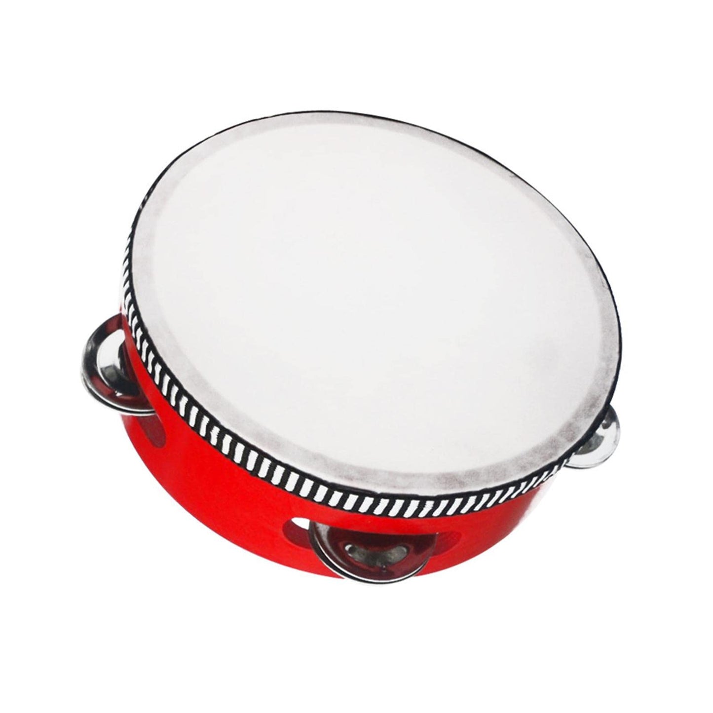 Atorse Wooden Hand Held Drum Kids Musical Toys Percussion Hand Drum For Family 6Inch