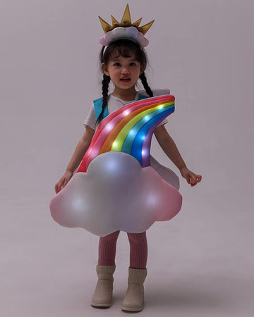 Seasons Toddler Light Up Rainbow Pretend Costume Cloud 7 Colors Rainbow Outfits With Sun Headpiece