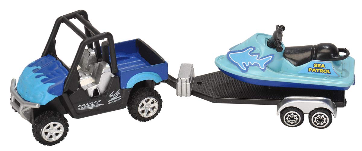 WILD REPUBLIC Aquatic Truck with Trailer - 5" Imaginative Play Toy, Diecast and Plastic, Model 20045