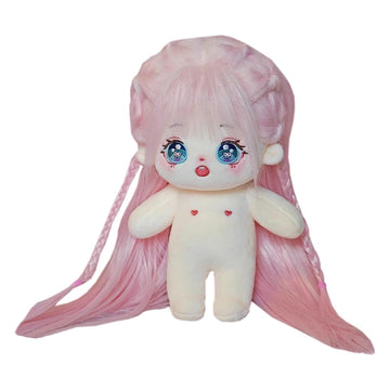 Niannyyhouse 20Cm Plush Doll Long Hair Girl Humanoid Stuffed Body No Attribute 8' Normal Body Wearable Clothing Dress Up Gifts (A-40-Without Skeleton)