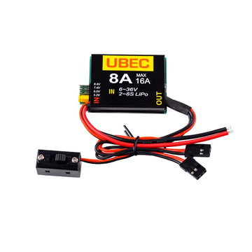 SoloGood 2S-8S Lipo 6-36V UBEC-8A BEC 5.2V/6.0V/7.4V/8.4V Servo Independent Power Supply Suitable for RC Sutomotive Fixed Wing A