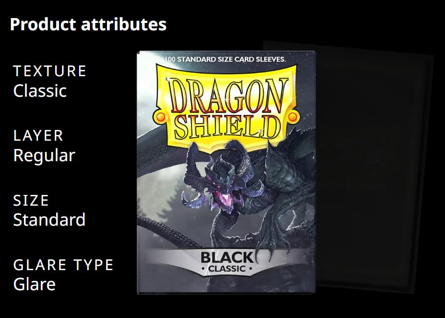 Dragon Shield | Standard Size Card Classic Sleeves | 100 Ct - Smooth & Tough Premium Tcg Sleeves - Compatible With Pokemon, Fles