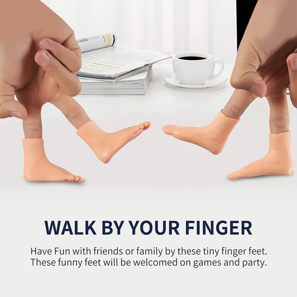 Operitacx Finger Feet Puppet Tiny Feet 6 Pairs Finger Shoes Feet Shoes Funny Realistic Left And Right Small Feet For Fun Little