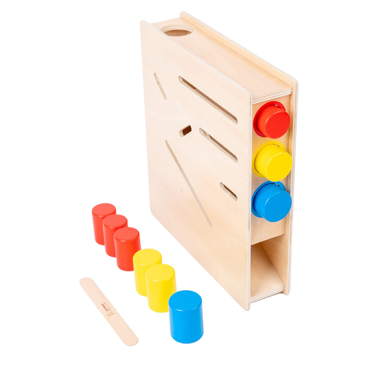 Adena Montessori Baby Push Toys Red,Blue And Yellow Cylinder Gift For 1218 Months Toddlers