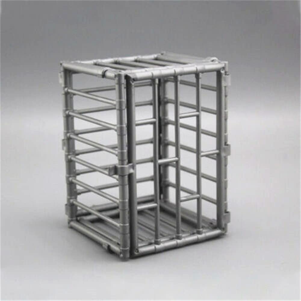 Punctualgood Plastic Animal Cage Model 1/6 Scale Scene Corral Fencing Accessories Gift, Mini Cage Model for Action Animal Figure