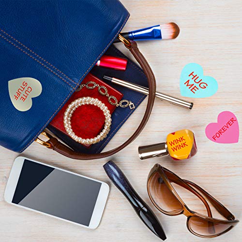 Outus 800 Pieces Valentines Day Heart Shaped Stickers Valentines Roll Sticker Labels for Valentines Day Party Decorations Gifts