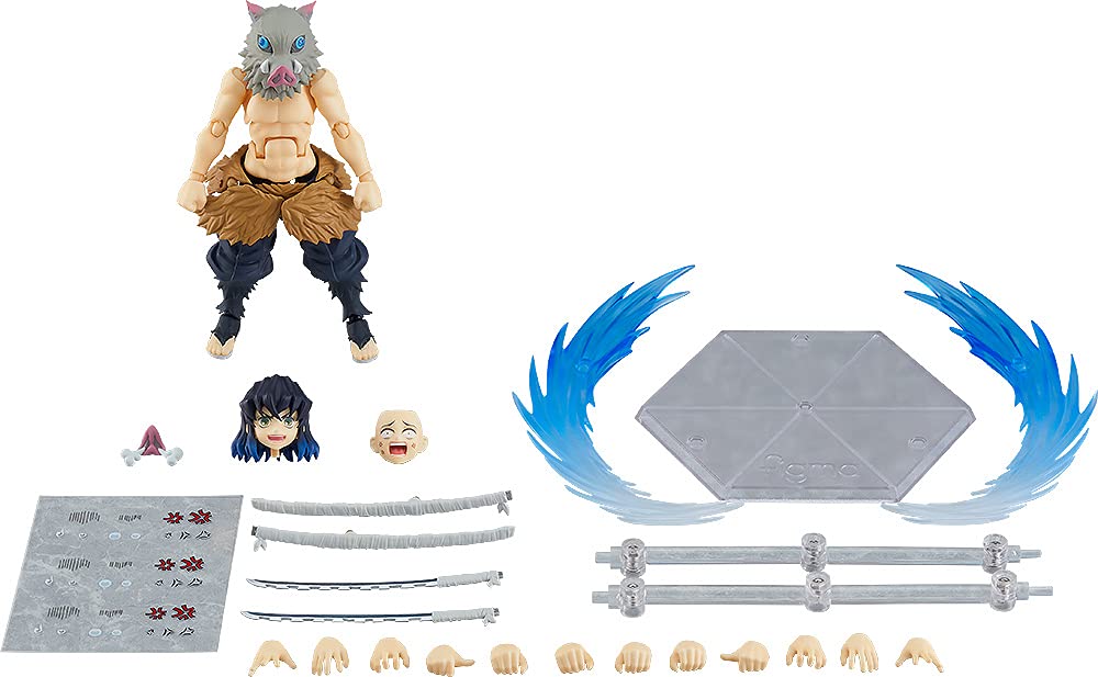 Max Factory Demon Slayer: Kimetsu No Yaiba Inosuke Hashibira Deluxe Figma Action Figure, Multicolor