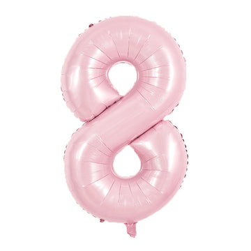 TONIFUL 40 Inch Pastel Pink Number 8 Balloon Balloon Big Pink Digital 8 Balloon for Girls Birthday Party Wedding Bridal Shower 