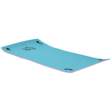 Homcom 10' X 5' Floating Mat, 3-Layer Lily Pad Swimming Pool Floating Water Mat, Thick And Durable Water Activities Mat For Lake, Oceans