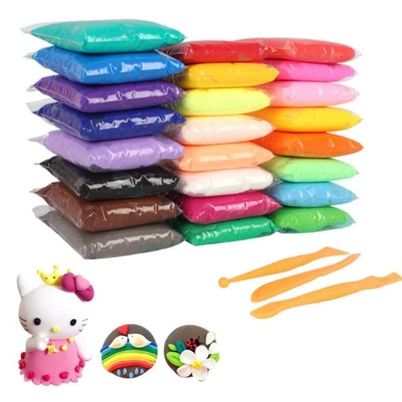 Advancedestore Diy Ultra Light Modelling Bouncing Clay With Tools For Kids 12 Different Color Clay (Pack Of 12Packets) With Mul
