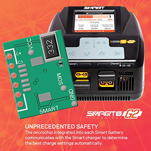 Spektrum S2200 G2 AC 2x200W Smart Charger, SPMXC2010, Black