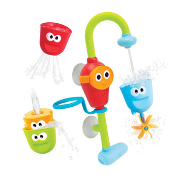 Yookidoo Toddler And Baby Bath Toy (Ages 1-3): Flow N Fill - 3 Stackable Play Cups - Battery Operated Interactive Hose Toy & Tumblers With Multiple Play Aspects - Make Bath Time Maigcal (No Mold)
