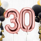 Atpata Funky Rose Gold Number Foil Balloons for Numeric Milestone Parties (40, 30)