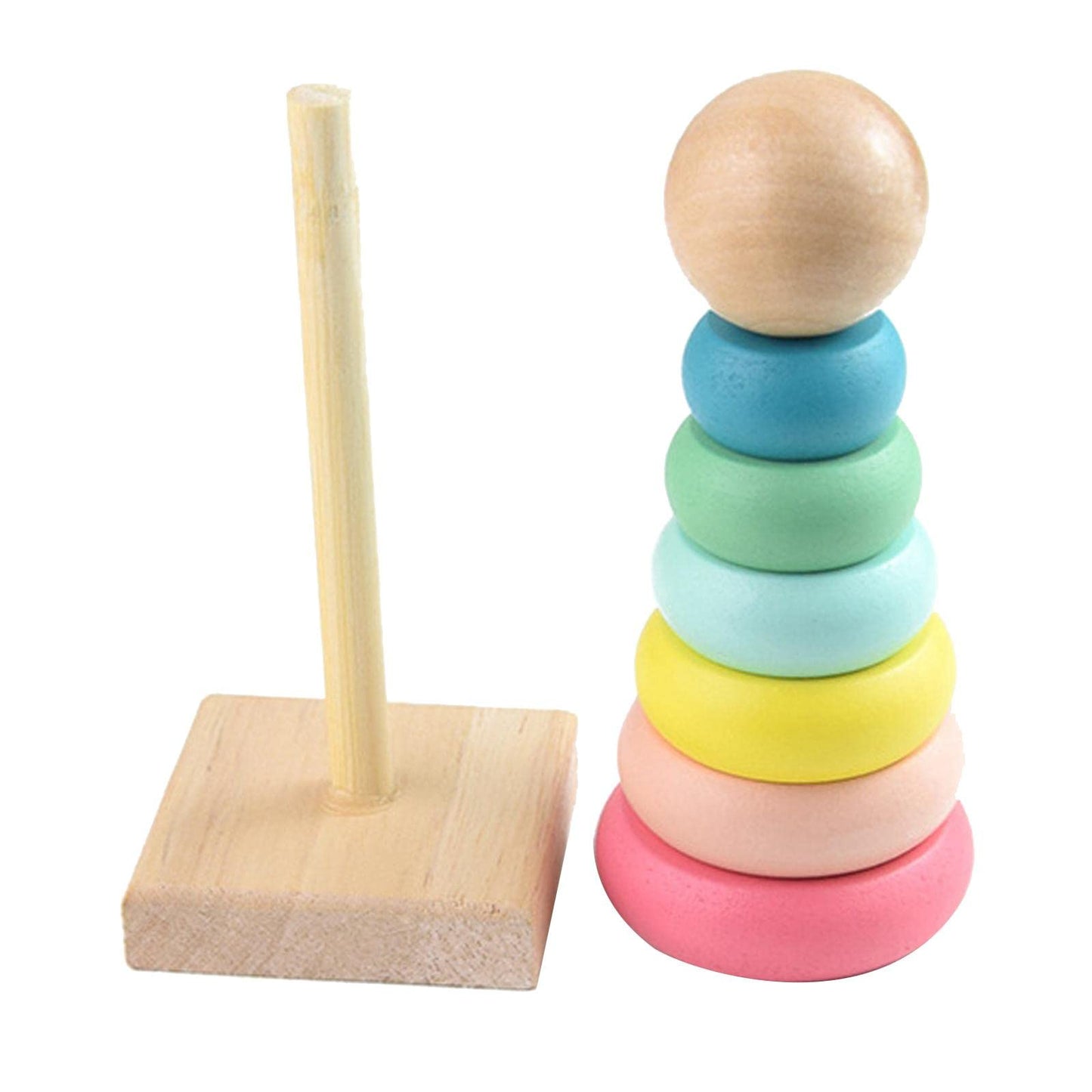 Trendivibe Colorful Kids Wooden Toys Rainbow Tower Early Educational Toys Cognition| Baby Learning Toy | Infant Activity Toy | S