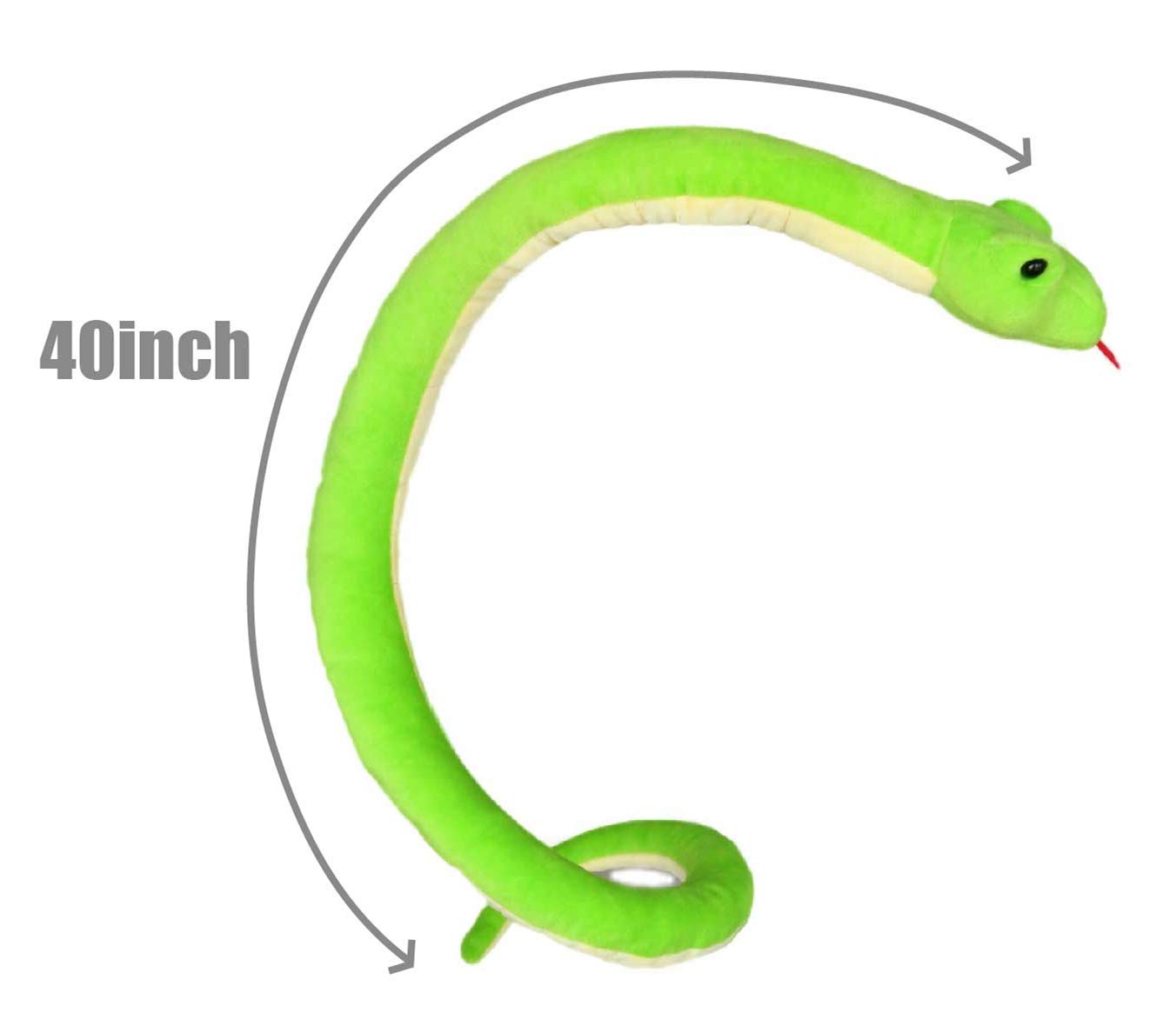 Ice King Bear Lifelike Green Snake Stuffed Animal - Plush Toy (Coiling)