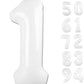 40 Inch White 1 Balloon For First Birthday, Translucent 1St Number Balloons Birthday Decorations For Girl Boy Kids Toddler Baby,