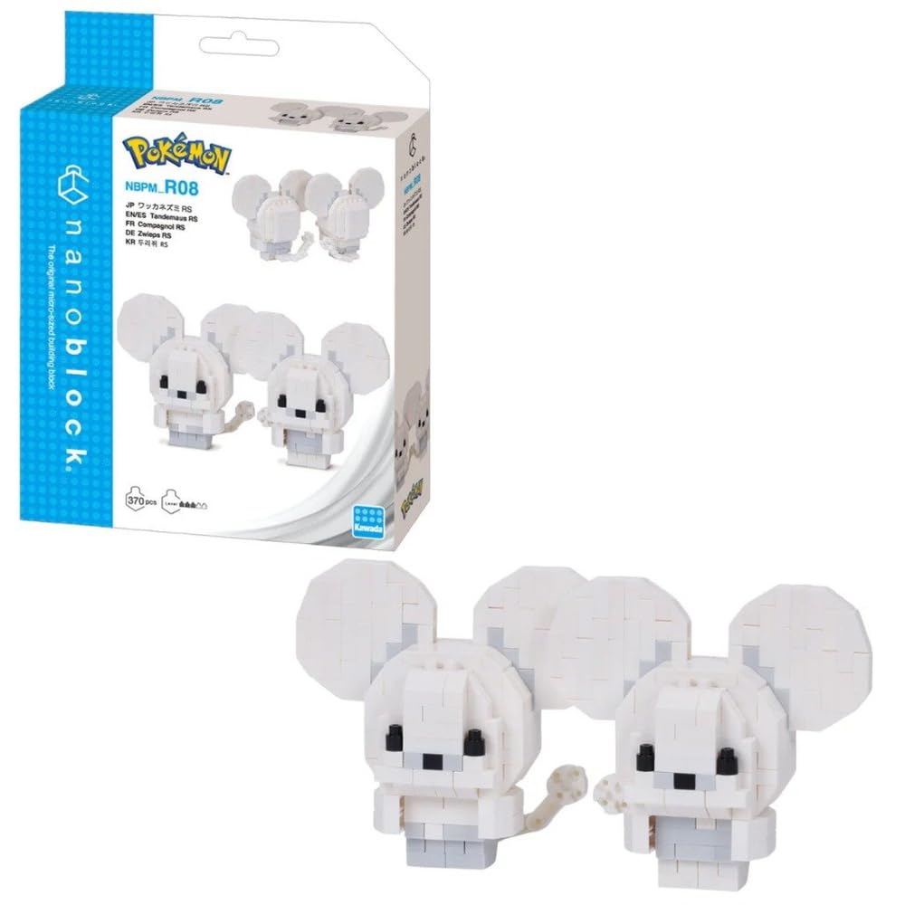 nanoblock Pokémon Tandemaus Building Kit, 1.2969 x 4.9125 x 2.1222 in, Plastic, Model NAN22904