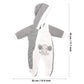 Miunana 13-15 Inch Baby Doll Clothes Elephant Jumpsuit Outfit 1Pcs For New One Year Old 15 Inch Small Baby Doll Clothes Grey And White Doll Pajamas Clothes