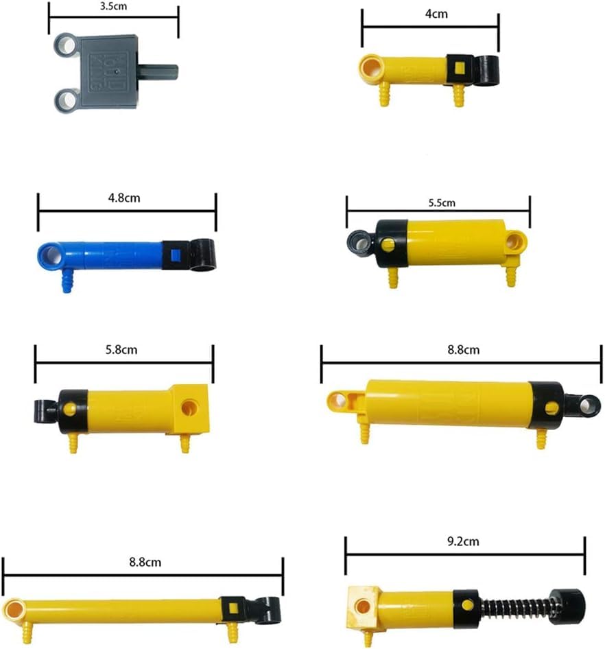 Goshfun 19Pcs 10-Kinds Moc Pneumatic Parts Bricks With Air Pump Push Rod Switch Piston Air Pipe, Building Blocks Toy Set, Random