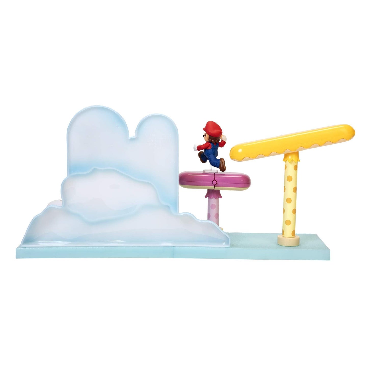 Super Mario Cloud World Diorama Set With 2.5' Running Mario Action Figure
