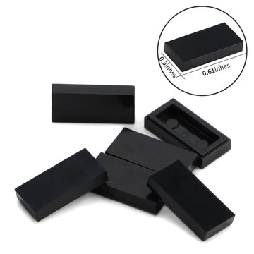 Black 1×2 Tile ×700 Parts And Pieces Flat Moc Bricks, Bulk Building Blocks For Smooth Surface Wall Floor, Toy Accessories Compatible With Major Brands