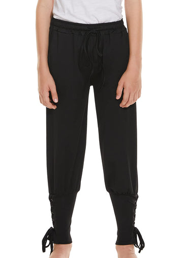 Medieval Ankle Banded Pirate Pants for Boys, Kids Renaissance Viking Pirate Costume, Halloween Cosplay Gothic Striped Pants Trou