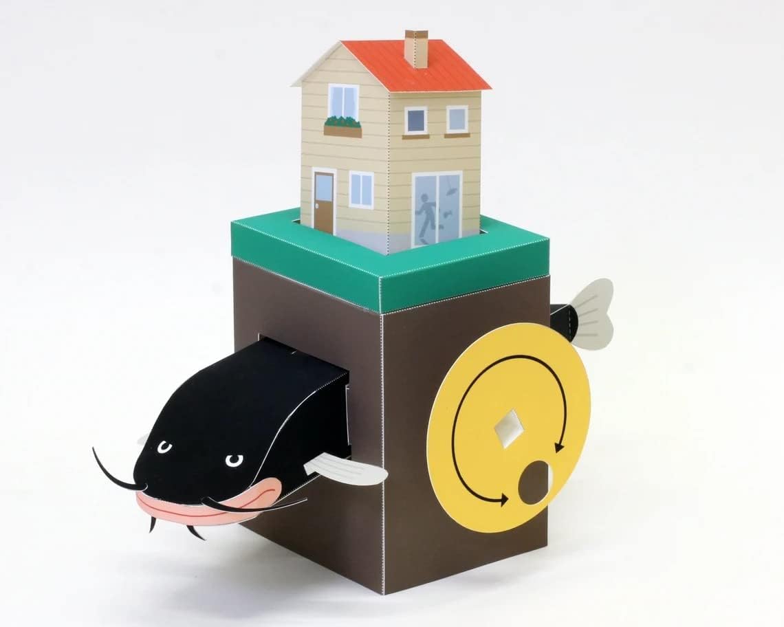 The Legend Of Catfish  Karakuri Workshop  Making Paper Toys That Move  Paper Craft Kit With Templates To Build Movable Paper 