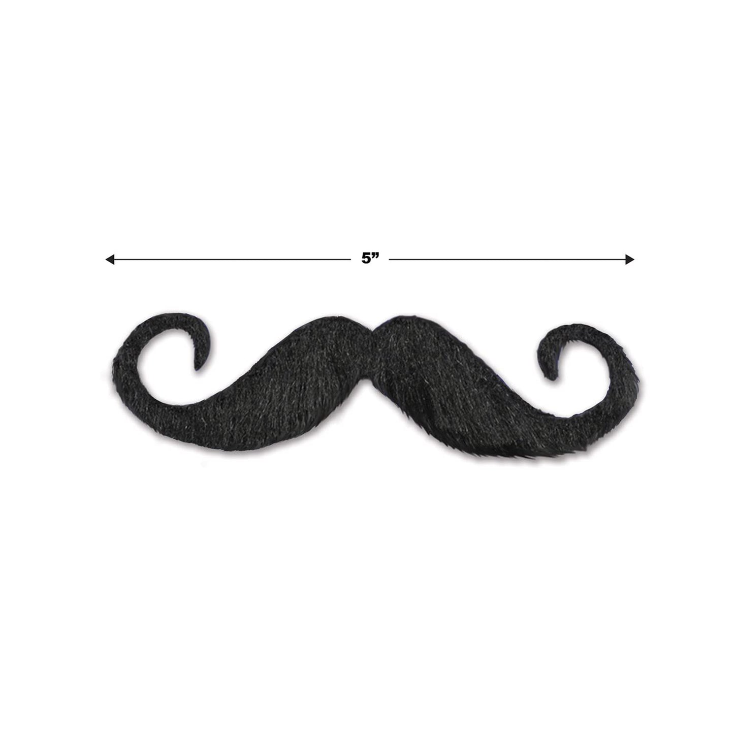 Beistle , 6 Piece Handlebar Hairy Staches, 5 (Black)