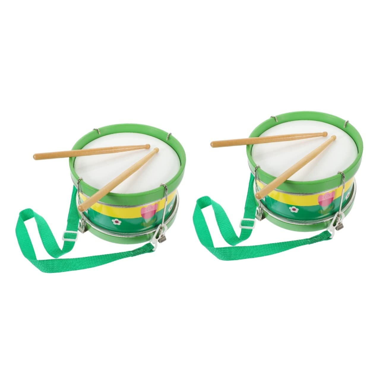 Excluzo 2 Sets Children Playing Snare Drum Baby Musical Toys Kids Wooden Toys Toddler Gift Snare Drum Kit With Drumsticks Kids D