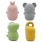 Ginbear Silicone Baby Bath Toys, Non-Toxic Mold Free Infant Squirty Bathtub Toys For Toddlers 6 Months+, Pack Of 4 (Dino)