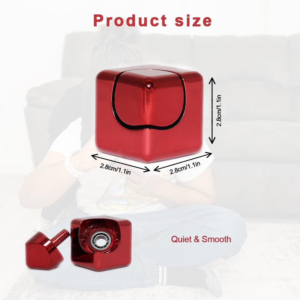 Qubi Cube Spinner 4-In-1 Spinning Toy- Helps With Anxiety, Adhd, Autism, Stress & Focus- Desktop Edc Fidgets Spinner Aluminum Al