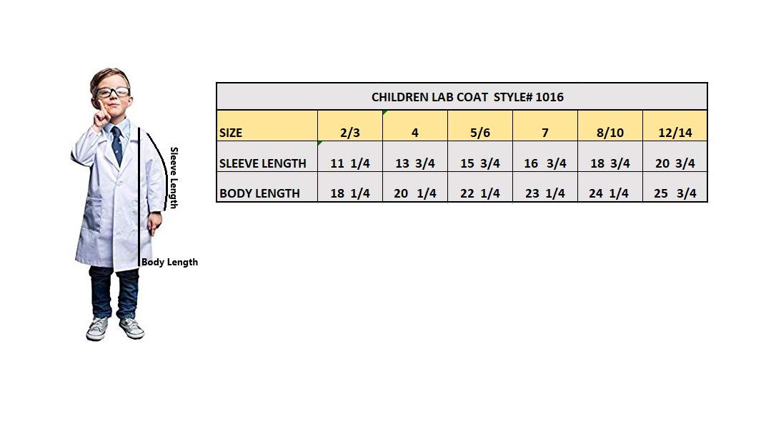 Natural Uniforms Real Children'S Lab Coat For School Projects Halloween Costume, Size (8/10)…