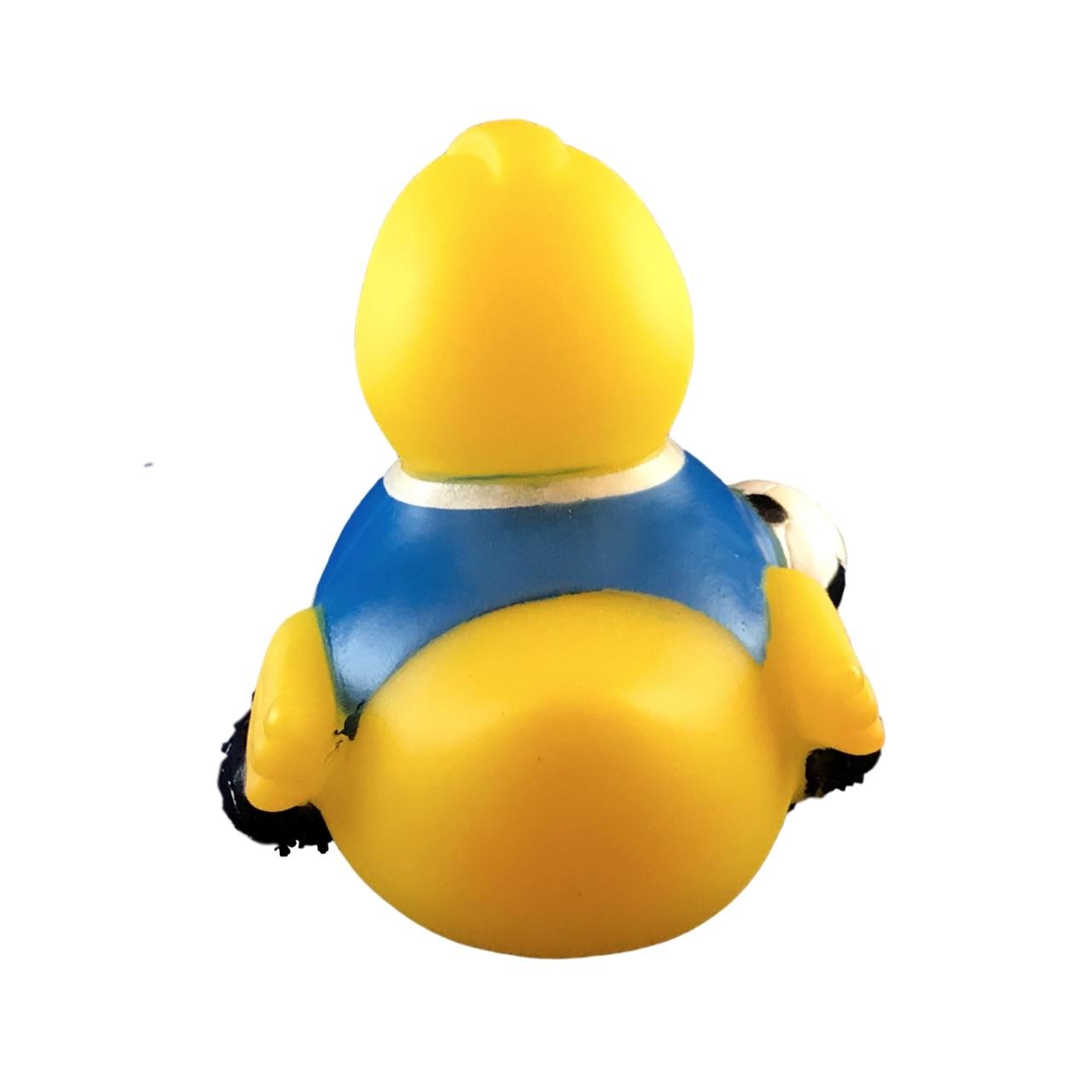 3' Soccer Rubber Duck [Sealed Hole, No Mildew] - Baby Safe Bathtub Bathing Toy