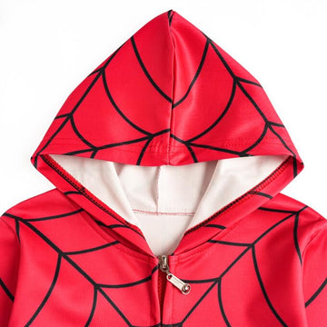 Lemonbaby Little Kids Unisex Boys Girls Superhero Cool Jacket Sweatshirt Hoodie Coat Costume (Spider, 6Y)