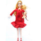Kunhe Red Real Pregnant Doll Have a Baby in Her Tummy Mom Doll