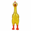 Large 13.5 Sparkle Glitter Rubber Squeeze Chicken with a Long Funny Squeaky Sound (Gold - Silver) Glitter Shiny Funny Gag Prank Chicken Prop (1 Gold Chicken)