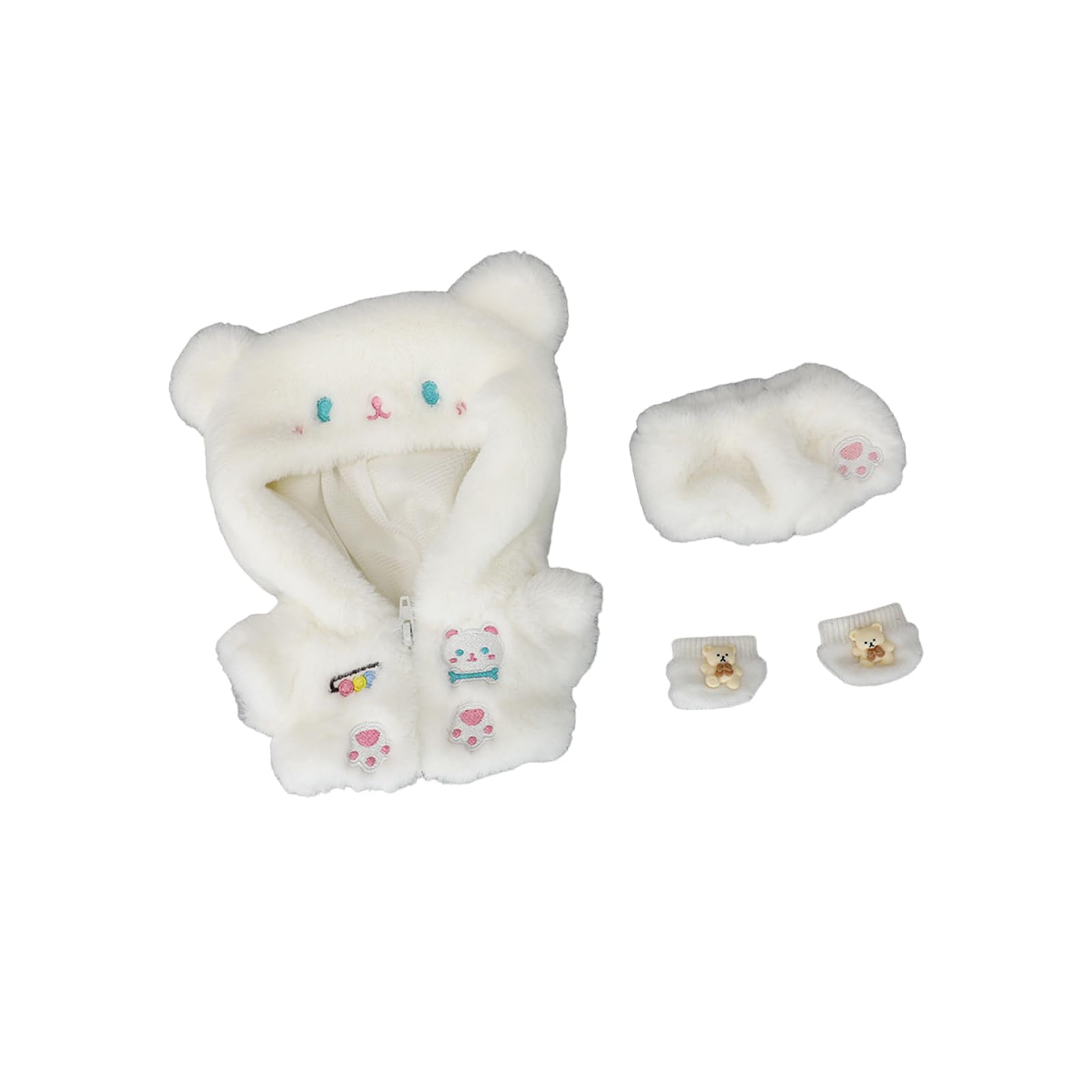 CALEMBOU 20cm Plush Doll Clothes, Anime Plushie Outfit Suit Pajamas, 8 inch Cotton Doll Clothes for Dolls Stuffed Animals (White