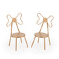 Miniature Chairs Set of 2Pcs Dollhouse Furniture Bistro Chair (Pack of 2) Butterfly Backrest Designed Miniature Soldier Metal Ch
