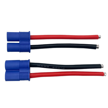 2Pairs EC8 Connector Male & Female Extension Cable with 10AWG 10cm Gauge Silicone Wire for RC Lipo Batteries Cars FPV Drones