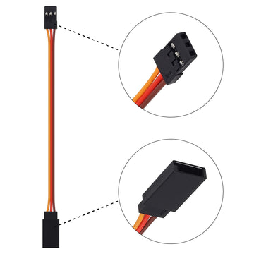 ACEIRMC 10pcs 3-Pin Servo Extension Cable Cord Female to Male Lead Wire Connector JR for RC Car Airplanes Remote Control (50cm)