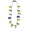 The Dreidel Company Halloween Necklace Light-Up Colorful Necklace, Costume Accessory, Spooky Party Favor, 25' Necklace (Multicolor Skull Necklace, 4-Pack)