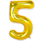Flyloons 5 number Golden Foil Balloon 16 inch Size Birthday Decoration Items Pack of 1 | 5th Year Balloons | Five