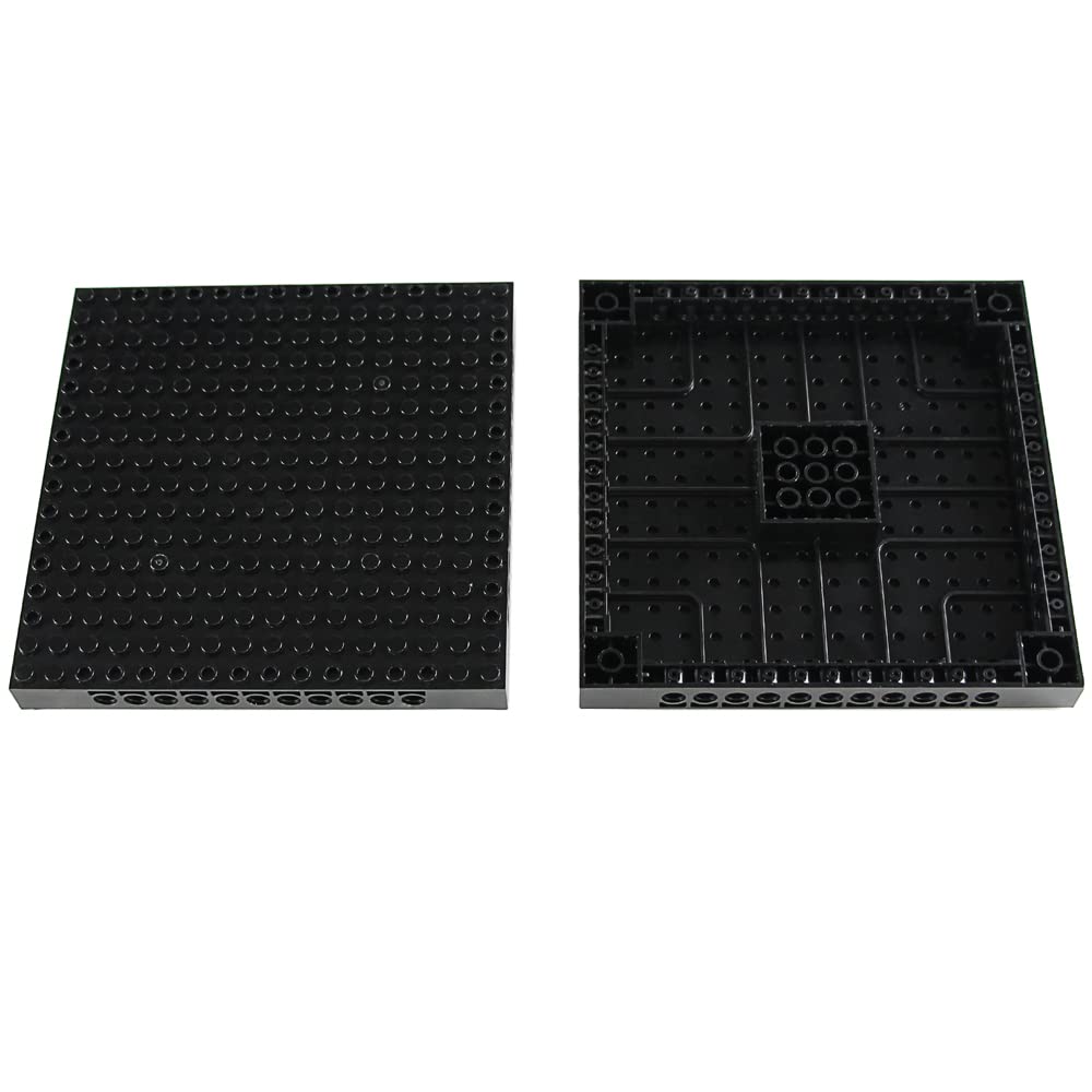 Feleph 18Pcs 5'' Base Brick 16X16 Black Plate 1/3 With Holes And Pin Pixel Art Painting Classic Blocks Compatible With 65803 367