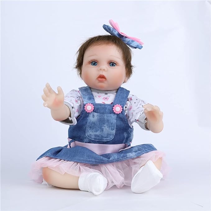 Reborn Baby Dolls Clothes For 17-22 Inch Girl Outfits Accesories ?Denim Skirt 5Pcs Set ?