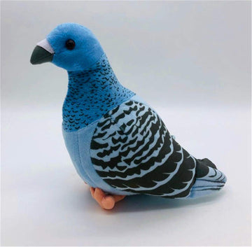 Simulation White Stuffed Animal Toy - 8 Inch Rock Pigeon, Cute Pigeon As Gift (Blue)