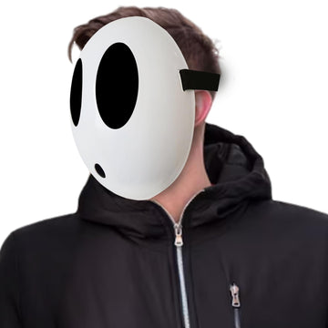Varuotu Shy Guy Mask White Anime Mask Halloween Mask Funny Face Mask Halloween Costume Cosplay Props Accessories (Boy)
